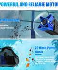 Tough As Iron Submersible Pond Pump Delivers 5000 Gallons Per Hour showing inlet mesh cover and filtration system for effective use.