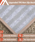 Close-up of Edging Stair Treads Non Slip Carpet Mats 28 Inch By 9 Inch Indoor Stair Runner showing beige TPE backing.
