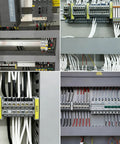 Electrical panel showing cable organization with Six Piece Open Slot Wiring Raceway Duct For Under Desk Cable Management.