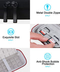 Rugged Hard Case For SanDisk Extreme Pro And Portable SSDs, features metal double zipper, slot, bubble protection for SSDs.