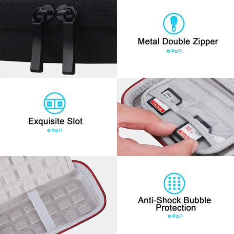 Rugged Hard Case For SanDisk Extreme Pro And Portable SSDs, features metal double zipper, slot, bubble protection for SSDs.