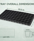 Image showing the dimensions of 10 Pack 72 Cell Seed Starter Trays With 1.75 Inch Deep Plugs For Seedlings.