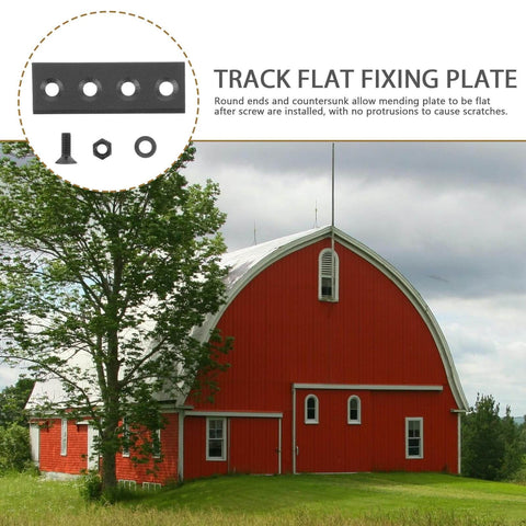 Heavy Duty Sliding Barn Door Hardware Track Connector Kit With Metal Flat Plate Bracket For Commercial Sliding Doors