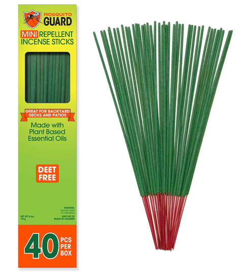 Go-To All Natural Citronella Mosquito Repellent Incense Sticks For Outdoor Patio And Travel, 40 Pack Delivers Up To 30 Hours