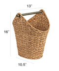 Bankuan Braided Oval Toilet Paper Basket With Wood Bar, 13L x 10.5W x 16H, natural wicker design