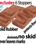 Universal Bed Wheel Stopper Set Six Pack For Furniture Casters, Rubber Caster Cups, Non Slip Pads For Hardwood Floors
