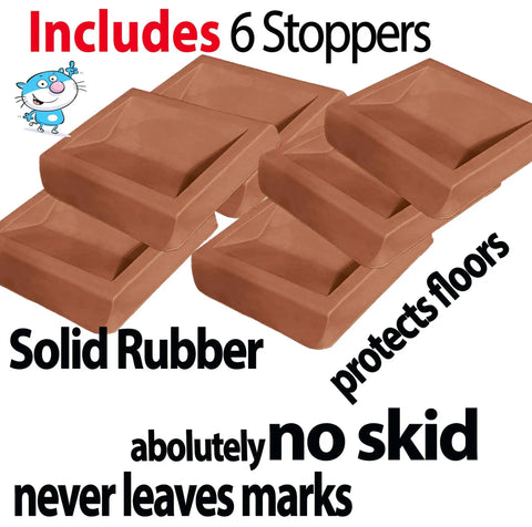 Universal Bed Wheel Stopper Set Six Pack For Furniture Casters, Rubber Caster Cups, Non Slip Pads For Hardwood Floors