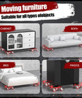 Loyal Tiger 2000 Lbs Furniture Dolly Set Heavy Duty Movers Kit under cabinet, sofa, bed, and fridge on smooth rolling wheels.