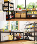 Beefy 5 Tier Garage Shelving Unit With Tool Free Adjustable Metal Shelves Holds 600 Lbs Per Tier for storage in a bright kitchen