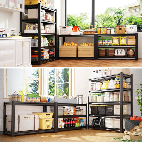 Heavy Duty Adjustable Metal Garage Shelving Unit For Basement, Pantry, Warehouse, Built To Last Sturdy Steel Storage Racks With 35.4 Inch Width, 15.7 Inch Depth, 71.2 Inch Tall, Space Saving Organizer in pantry and garage