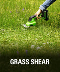 Using the 24V Cordless Hedge Shear And Shrubber With USB Battery And Charger Included No Fuss Lightweight Power Tool For Pruning grass.