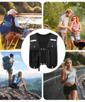 Lightweight hydration vest for runners with adjustable chest straps, stable bladder, breathable mesh, quick refill access in black, multi pocket pack.