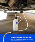 1L Hand Fluid Transfer Pump With 39 Inch Silicone Hose for Engine Oil dispensing under vehicle