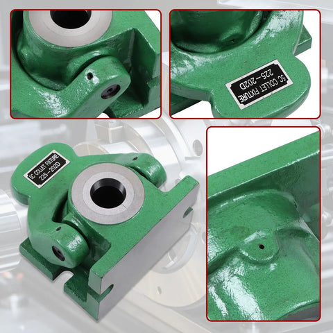 Green 5C Collet Chuck Vertical And Horizontal Fixture Beefy Heavy Duty for milling, drilling, and tapping with versatile mounting