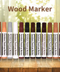 Heavy Duty Furniture Repair Kit Wood Markers And Wax Sticks For Crushing Bad Scratches And Deep Gouges Touch Up Tools For Hardwood Floors Desks Tables 25 Piece Set To Get Things Fixed With No Sweat And Looking Brand Spanking New: Twelve wood markers in various colors on a wooden table.