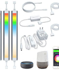 Under Cabinet LED Strips With RGB CW Color Changing Lights Dimmable Brightness For Alexa And Google Home Voice Control Mood Lighting 3 Light Bar Kit