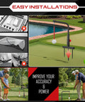 Durable Iron Golf Swing Trainer For Kids And Teens, A Kid Friendly Practice Swing Aid With Replacement Ball Included on lawn