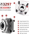 Front Wheel Bearing And Hub Assembly Pair For 2007 2012 Nissan Sentra 2.0L Direct Fit OEM Grade Hub And Bearing Kit specs diagram