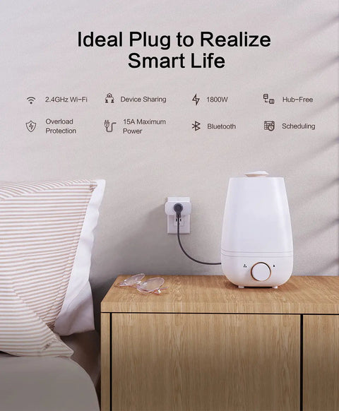 Smart plug with 4 Pack WiFi Smart Plugs That Play Nice With Alexa And Google Home Heavy Duty 7 Day Programmable Timer in bedroom.