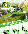 Cordless 2 In 1 Electric Hedge Trimmer With Dual Blades, 2000RPM Handheld Grass Cutter in use on a trimmed bush