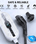 Heavy Duty Electric Vehicle Charger Built For Tesla Level 1 And 2 J1772 Portable Wall Mount with Wi Fi app control and 32 Amp connection.