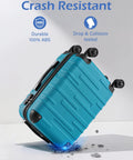 Coolife hardside luggage, turquoise lake blue, spinner wheels and telescopic handle