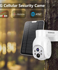 4G LTE Solar Powered Wireless Cellular Security Camera With PIR Motion Sensor PTZ Speed Dome attached to tree outdoors