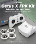 ELRS V3 Cetus X Betaflight FPV Kit with LiteRadio 3 Transmitter, VR03 Goggles, drone, and carrying case.