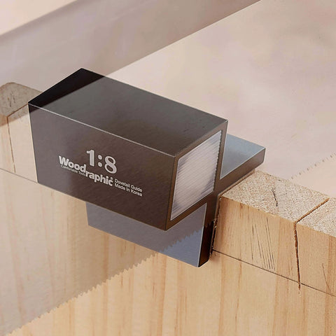 Complete Dovetail Guide Set With Magnetic Layout Tool for Pro Grade Precision Woodworking, 1:8 angle, black CNC aluminum.