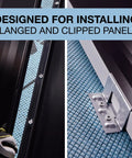 Heavy Duty Size 10 X 1 Inch Low Profile Standing Seam Metal Roofing Screws With Quick Bite Sharp Point For Fast Wood Deck Installations And Flush Pancake Head Design To Stop Dimples, 360 Pack installed on metal panels.