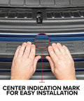 Installing Mazda CX 5 Rear Bumper Topper Protector Black For 2017 To 2025 Models with center mark for easy alignment