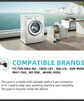 Premium Upgraded Washer Shift Actuator Heavy Duty Nuts And Bolts Swap Out For Top Load Washing Machines Compatible With W10913953 And W11481722 in modern laundry setting.