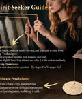 Two Pack Copper Dowsing Rods With Bag High Purity 99.9 Percent Copper Divining Rods For Energy Detection And High Sensitivity Ultra Precise Result L Shaped Design Minimizes Shake For Consistent Readings And Easy Handling, woman holding copper rods and pendulum guide