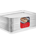 Stack of Aluminum Foil Trays 15 Pack Disposable Bakeware 16 Inch By 11 Inch Nonstick Reusable Cookie Sheets For Catering