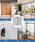 Rock Solid Self Closing Door Hinges Heavy Duty 4 Inch Spring Loaded Build Featuring 5 8 Inch Radius Corners displayed on various indoor doors.