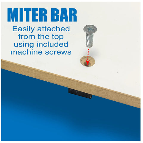 Heavy Duty 19 Inch Aluminum Miter Bar Table Saw Runner with machine screw for easy top attachment in wood projects.