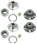 Front And Rear Wheel Bearing And Hub Assembly Set For Acura CL 3.2L V6 FWD Two Front Hubs And Bearings Plus Two Rear Hubs And Bearings Built To Handle Rough Roads And Your Daily Drive, showing front and rear assemblies