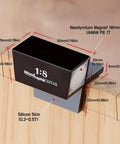 Complete Dovetail Guide Set With Magnetic Layout Tool for Pro Grade Precision Woodworking shown with measurements and details.