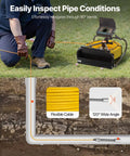 Drain Camera Kit With 164ft Cable, 4.3 Inch Color Screen, DVR Recording, Flexible Snake Cable, IP68 Waterproof Borescope With LED Lighting, Rugged Endoscope For Home Plumbing, Wall Duct And Sewer Inspection showing flexible cable in a pipe bend