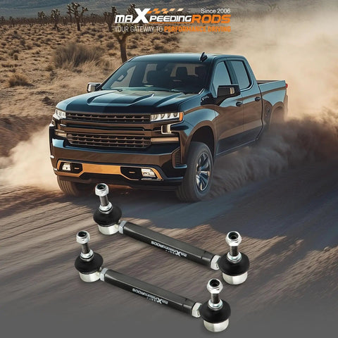 Universal Adjustable Front Sway Bar End Links 180mm-230mm For Cars And Light Trucks, Heavy Duty Steel, Easy Install, Improve Handling, Reduce Body Roll, Replaces Factory Links With Stud To Stud Range on pickup truck