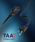 10 Foot Shielded Replacement AC Power Cord NEMA 5 15P To IEC 320C13 Cable For Electronics TV Computer Printer and Monitor