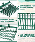 Manure Fork Replacement Head Set, 18 Tine Pitchfork Heads With Screws And Nuts, Army Green Rake design features and materials