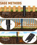 Usage methods of 10 Pack Fence Post Repair Stakes, 14 Gauge Heavy Duty Steel Fence Post Support Kit With Easy Installation