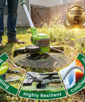 Auto Feed 0.065 Inch Trimmer String Spool Replacement For Weed Eater And Weed Wacker in use on grass, highlighting features