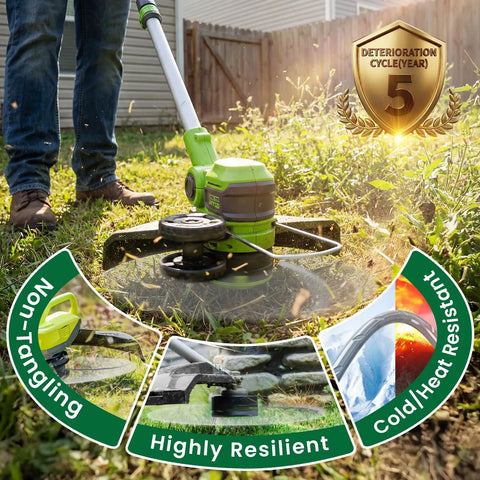 Auto Feed 0.065 Inch Trimmer String Spool Replacement For Weed Eater And Weed Wacker in use on grass, highlighting features