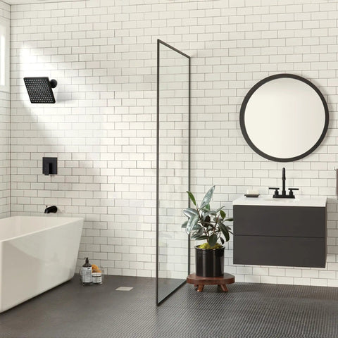 Matte Black Two Handle Bathroom Faucet For 4 Inch Centerset Sinks With Pop Up Drain And Water Supply Lines Made From 304 Stainless Steel