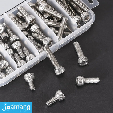 Beefy M6 Socket Head Cap Screws Set in 304 Stainless Steel, Fully Threaded, Bright Finish, Metric Allen Hex Drive