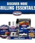 Various Kingsford grilling essentials including quick light fire starter rolls with all natural hardwood and paraffin no lighter fluid needed.