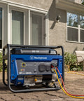 Portable Generator For On The Go Power Anywhere 3600 Running Watts 4650 Peak Watts Gas Powered RV Ready on patio