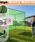 Heavy Duty Golf Driving Cage With 1 Inch Steel Frame For Backyard Garage And Indoor Simulator Noise Reduction Design 10x10x10 Ft